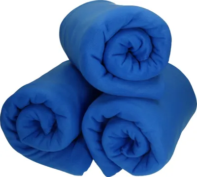 Produktbild von Betz Fleecedecke 3 Stück 130x170 cm 180g/m² – Wohndecke & Kuscheldecke – Flauschige Sofadecke als Tagesdecke – Leicht, wärmend & pflegeleicht - blau