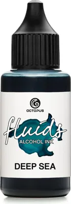 Immagine prodotto di Octopus Fluids Alcohol Ink DEEP SEA, inchiostro ad alcool per arte fluida e resina, blu