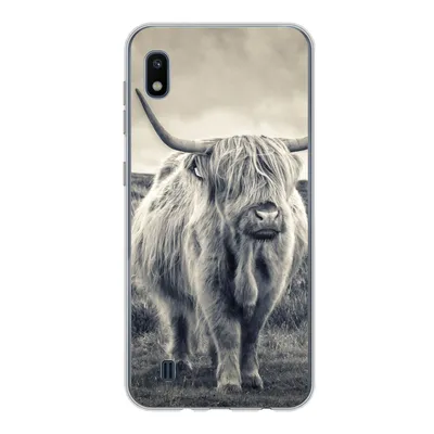 Produktbild von MuchoWow® Handyhülle Schutzhülle Hülle für Samsung Galaxy A10 Schottischer Hochländer - Tiere - Wolken - Kuh - Natur Silikon Softcase Handy Hülle - Schutzhülle