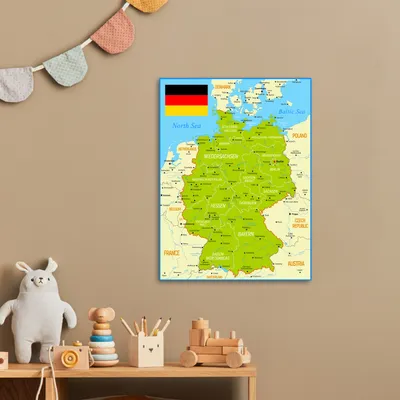 Produktbild von MuchoWow® Poster Bunte Deutschlandkarte 30x40 cm - Wandplakat - Poster Kinderzimmer