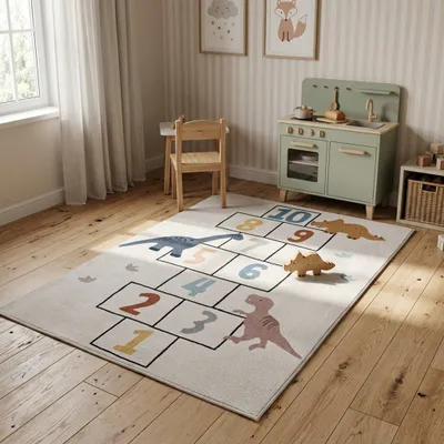 Produktbild von Volero - Spielteppich - Ruby Dinosaurier Creme - 120x170 cm - Kinderzimmer