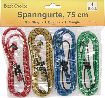 Produktbild von 4x 75cm Spanngummi mit Haken Spannseil Fahrrad Gepäckgummi