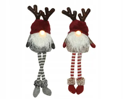 Imagen del producto de Figura decorativa navideña de duende, con luces LED, 50 cm