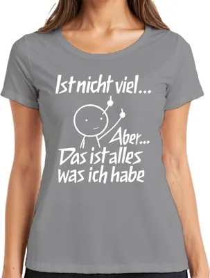 Produktbild von Ist nicht viel aber das ist alles sarkastisch mittelfinger lustig Damen T-Shirt, Grau, M