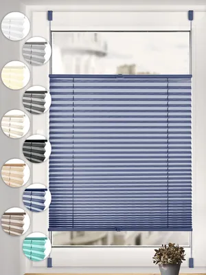 Produktbild von Sonello Plissee Klemmfix ohne Bohren 70cm x 220cm Blau Faltrollo Plisseerollo Jalousie für Tür & Fenster Blickdicht Sichtschutz Sonnenschutz Fertifplissee Rollo
