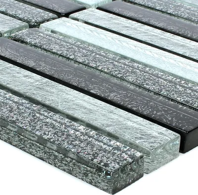 Produktbild von Glasmosaik Fliesen Kairo Silber Glitzer