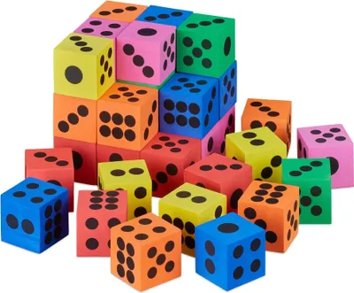 Produktbild von 36 bunte Schaumstoffwürfel, weich und leise, zum Mathematiklernen, groß für Kinderhände