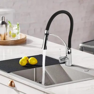 Immagine prodotto di Rubinetto da cucina - Miscelatore per cucina - Rubinetto da cucina con doccetta estraibile - Miscelatore da cucina per acqua calda e fredda