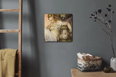 Produktbild von Coloray Hodiny Unikátní 30x30 cm  Tiché hodiny Pro obývací pokoj a kuchyň Nástěnné hodiny Plátno Bílé ručičky hodin - Staré ženské květiny