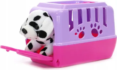Produktbild von Plüschhund im Tragekorb Kuscheltier Hund Transportbox Kinder Spielzeug Weich Süß
