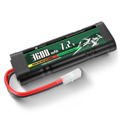 Immagine prodotto di Batteria NiMH 7,2V 3600mAh con connettore Tamiya - 6 celle, cavo in silicone - Per auto e barche RC - 135x47x24mm