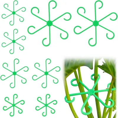 Image de 8 supports pour plantes, supports pour tiges, piquets de soutien pour plantes d'intérieur grimpantes, supports en plastique pour plantes grimpantes, pour l'intérieur