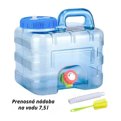 Obrázok produktu pre Kanister na vodu 7,5 l - prenosný, nepriepustný, kempingový a vonkajší zásobník na pitnú vodu