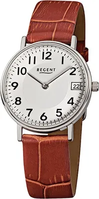 Zdjęcie produktu dla Regent skórzany zegarek damski F-329 kwarcowy bransoleta brązowy D2URF329