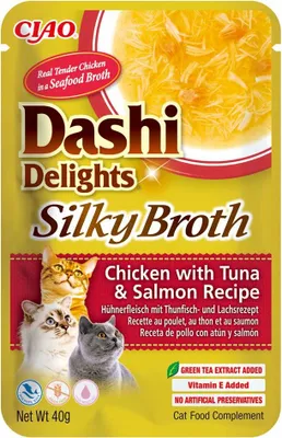 Zdjęcie produktu dla INABA CAT DASHI DELIGHTS SILKY kurczak tuńczyk łosoś 40g
