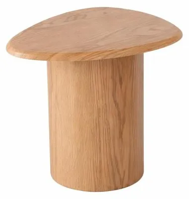 Immagine prodotto di Tavolino in stile moderno, marrone chiaro, gambe in legno, piano in legno, tavolo rotondo