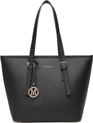 Immagine prodotto di Borsa da donna Shopper Grande maniglia in ecopelle Borsa nera