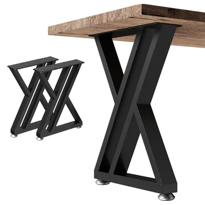 Produktbild von Set aus 2 Metall Tischbeinen, Schwarz, DIY Möbelbeine