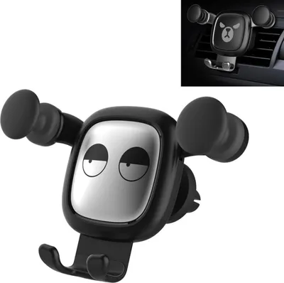 Image de Support pour téléphone portable à fixation automatique sur la bouche d'aération [Noir]