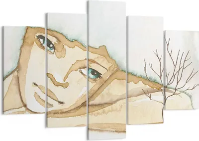 Produktbild von Bild auf Leinwand - Leinwandbild - Gesicht Dame Fantasie Grafik - 150x100cm - Wand Bild - Wanddeko - Leinwanddruck - Bilder - Kunstdruck - Wanddekoration - Leinwand bilder - Wandkunst - EA150x100-3175