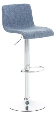 Produktbild von CLP Barhocker Hover mit Stoffbezug blau Material Gestell Metall in Chromoptik