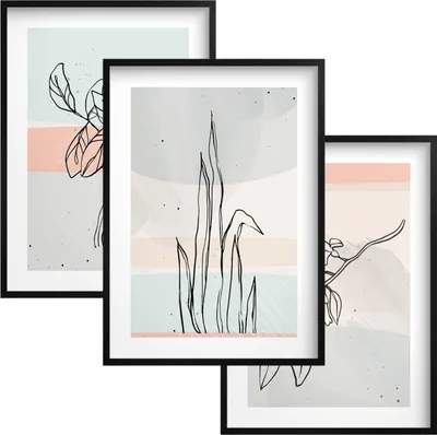 Produktbild von Moderne Pastellplakate Wandbilder für Schlafzimmer und Wohnzimmer Line Art
