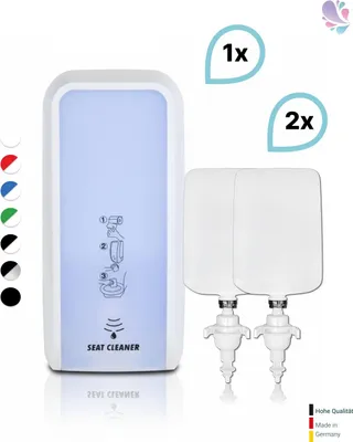 Produktbild von SET: SENSOR Spender für Toilettensitzreinigung Blanc Cosmos versch. Farben+2x 1-Liter Toilettensitzreinigungsschaum - PRODUKTSET : Farbe - Weiß Farbe: Weiß