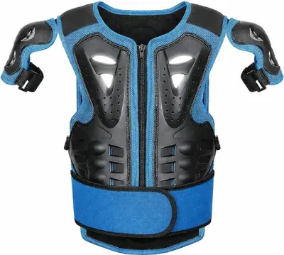 Produktbild von Protektorenweste Kinder Jugend Motocross Fahrrad Schutzweste Cross MO267 Blau