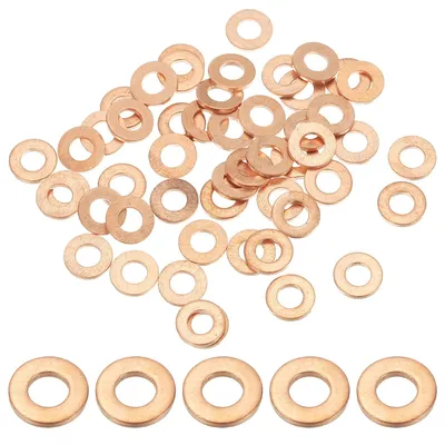 Produktbild von 50 Kupferdichtringe, M4 x 8 mm Kupfer-Flachscheiben, Kupferdichtringe für Schrauben und Bolzen