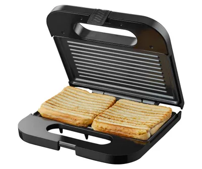 Obrázek produktu pro Tomado Tomado TGS2001S - Toastovač - gril - nepřilnavý povrch - sendvičovač - 750 W - 22,5 x 13 cm - černý/RVS