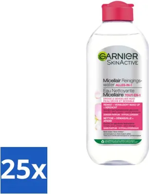 Produktbild von Garnier - SkinActive - Mizellen-Reinigungswasser - Trockene & empfindliche Haut - Feuchtigkeitsspendend & Reinigend - 400 ml - Vorteilspack - 25 Stücke