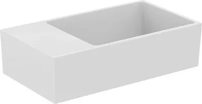 Produktbild von Handwaschbecken EXTRA Abl. li o HL 450x250x150mm weiß weiß ohne Hahnloch, m. Überlauf, Ablage links