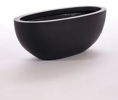 Produktbild von Elegant Einrichten | Pflanzkübel | Fiberglas | oval | 51x23xH18cm | elegant schwarz-matt.
