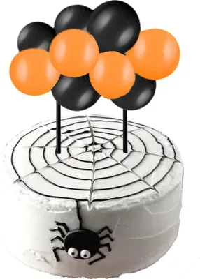 Immagine prodotto di Topper per palloncini di Halloween nero arancione