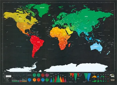 Obrázok produktu pre Stieracia mapa sveta Deluxe 42x30cm