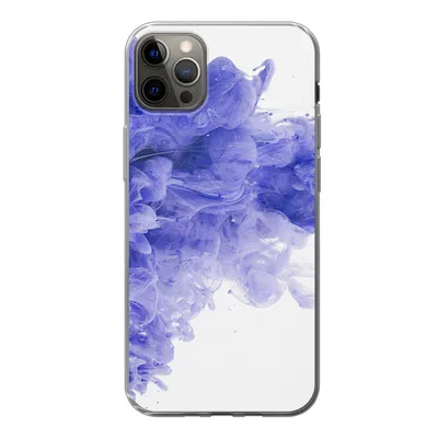Produktbild von MuchoWow® Handyhülle Schutzhülle Hülle für iPhone 13 Pro Max Tinte - Lila - Abstrakt Silikon Softcase Handy Hülle - Mobiltelefon