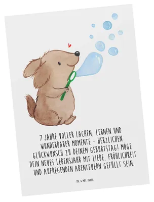 Produktbild von Mr. & Mrs. Panda Postkarte 7. Geburtstag - Weiß - Geschenk, siebter Feier, Ansichtskarte, aufregende Abenteuer, Happy Birthday, 7 Jahre alt, Ansichtskarten, Glückwunsch