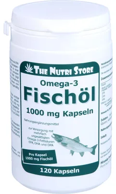 Image de The Nutri Store Huile de poisson oméga-3 100 mg gélules, 120 gélules