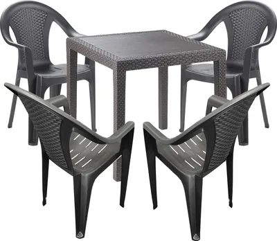 Produktbild von Gartengarnitur Sitzgarnitur Bistrogarnitur Gartenmöbel 5tlg Anthrazit
