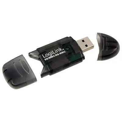 Image de LogiLink Cardreader USB 2.0 Stick external for SD/MMC - noir - 480 Mbit/s - USB 2.0