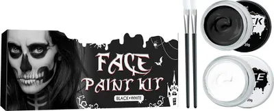 Obrázek produktu pro Halloween Cosplay Face Body Paint SFX Makeup Black + White Face Paint Speciální efekty Makeup Kit Dress Up Non Toxic Face Painting Kits pro dospělé