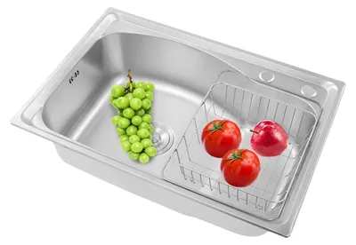 Obrázek produktu pro Kuchyňský dřez z nerezové oceli – jedno umyvadlo – vestavný/podstavný – broušený povrch – se sítkem a odtokovou trubkou