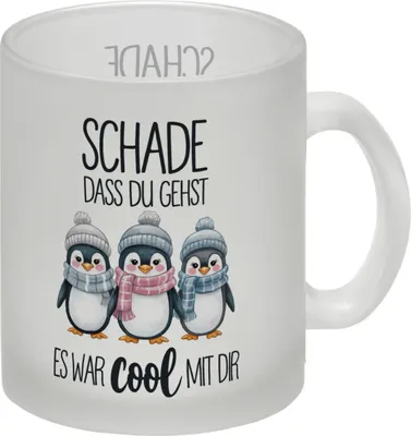 Produktbild von Drei niedliche Pinguine - Es war cool Glas Tasse