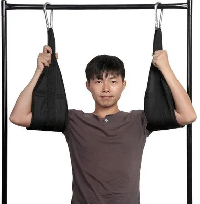 Produktbild von Unyqoos® Verstellbare Trainingsschlaufen für effektives Bauchmuskeltraining an Klimmzugstange oder Türreck – Oxford-Stoff, EVA-Polster, D-Schnalle 150 kg