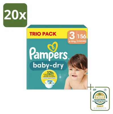 Produktbild von 20 x Pampers Baby-Dry Windeln Größe 3, 6-10 kg - Vorratspackung - 20 Stücke