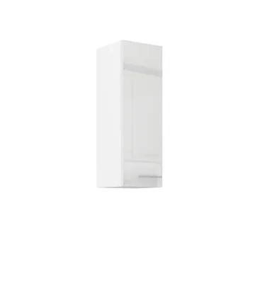 A white, tall cabinet with a glossy finish, shown in isolation against a white background.
