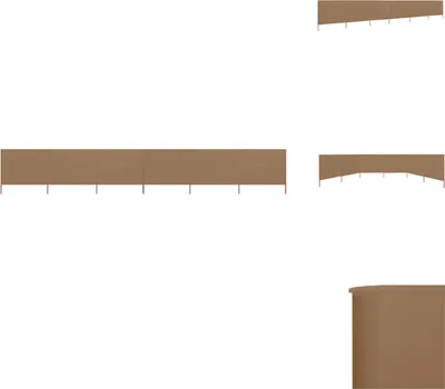 Zdjęcie produktu dla vidaXL 6-częściowy parawan z tkaniny 800 x 160 cm Taupe - Parasole i osłony przeciwsłoneczne