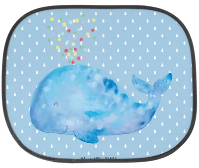 Produktbild von Mr. & Mrs. Panda Sonnenblende Auto Wal Konfetti - Blau Pastell - Geschenk, Diät, Geburtstag, pkw sonnenschutz, Neuanfang, Meer, für Autoscheiben, saugnapf, Trennung