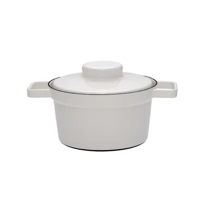 Produktbild von Riess Topf Aromapot mit Deckel Light Grey Ø20cm 1,75 L Emaille mit 2 Griffe