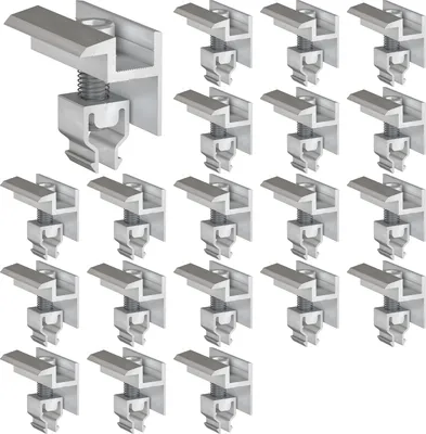 Produktbild von 20x Endklemme Klickfix silber 30-40mm Solarmodul Halterung Modulklemme Solar Modul Klemme Befestigung Halterung PV Montage Panel Aluminium Profil